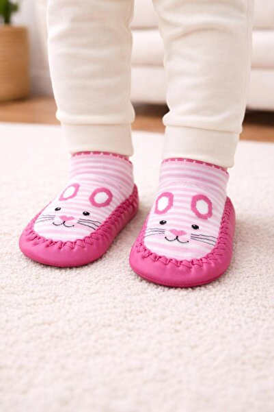 Numix Baby Kids Çarık Çorap, Hakiki Deri, Bebek Çocuk Patiği, Kaymaz Taban