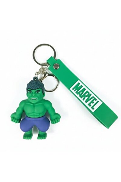 OEM Silicone Keychain with Green Superhero Figure and Green Strap