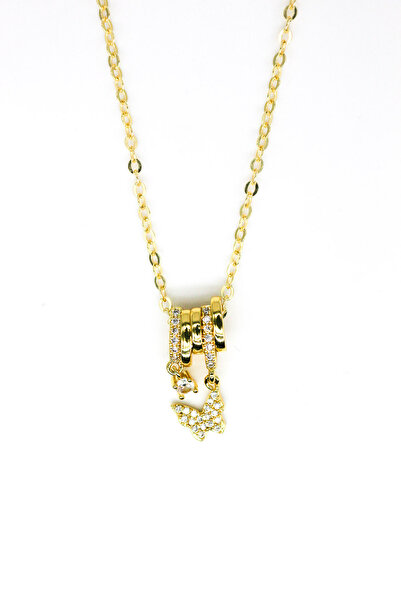 Nearsis Zircon Stone Butterfly Figure Necklace