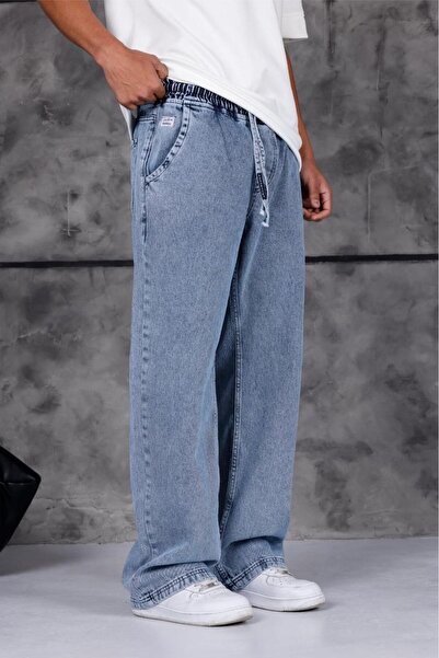 since 1990 man بنطلون جينز من مانجاكسون للجنسين بمقاس كبير مع رباط خصر مطاطي ...