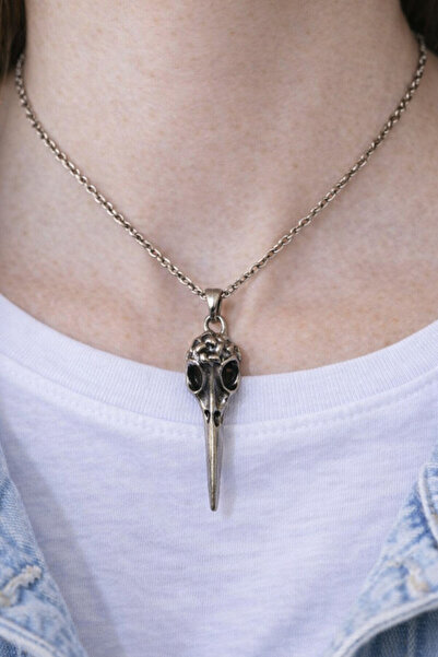 HER ŞEY NOTA www.herseynota.com Raven Beak – Antique Silver Color Unisex Neck...