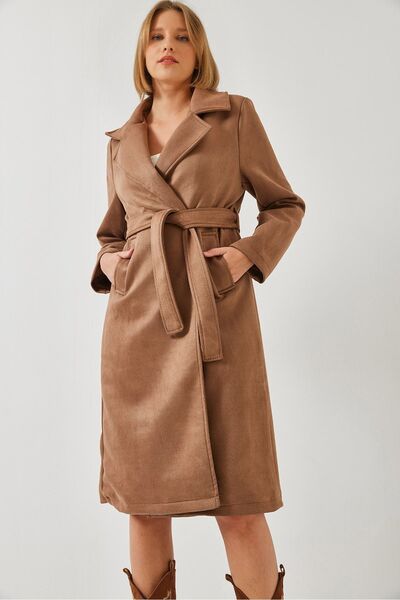 Hiccup Palton din lână cu buzunar dublu și curea Bianco Lucci