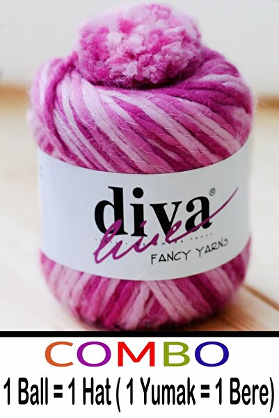 Diva İplik Combo 51 - ( OUTLET ) - İhraç Fazlası Ponpon Hediyeli Bere İpi ( 1...