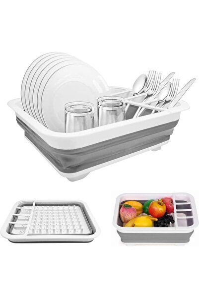 mastergold رف تجفيف أطباق سيليكون قابل للطي - سلة تصريف مرنة للمطبخ مع منظم أ...