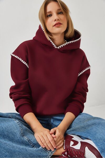 Hiccup Hanorac cu glugă și detalii din dantelă LUCCI