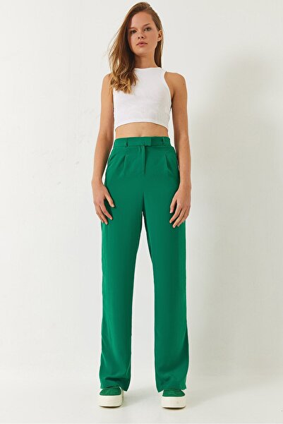 Hiccup Pantaloni Palazzo cu buzunare late și crăpături Bianco Lucci