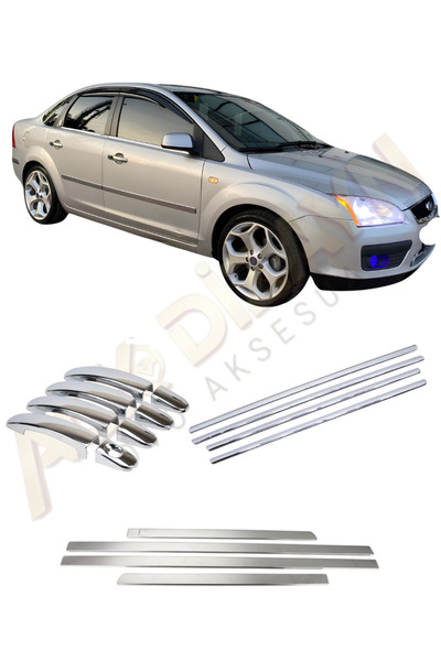 ACK Dizayn FORD FOCUS 2 SEDAN 2005-2010 KROM YAN SET (CAM ÇITASI+KAPI KOL+YAN...