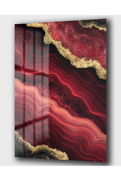 DEKA AKSESUAR BORDO VE GOLD UYUMLU CAM TABLO