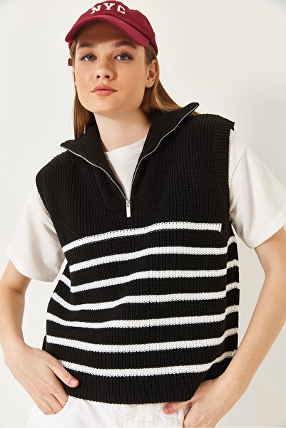 Hiccup Selanik knitted vest with zipper Bianco Lucci