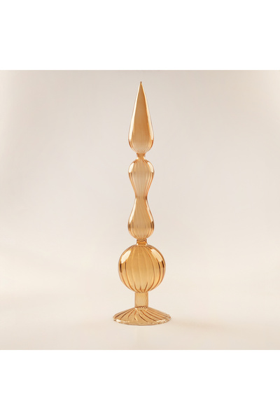 homez glass Ramadan decorative piece, beige 10.5*10.5*60.5cm