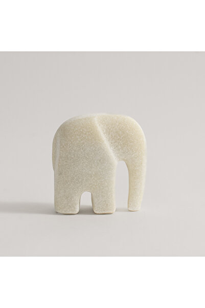 homez تمثال فيل من الراتنج، 13.5 × 6 × 14 سم، لون أبيض مائل للبيج