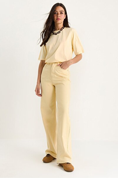 Hiccup Bianco Lucci high-waisted straight denim pants