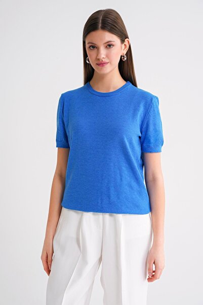 Hiccup Mixray short-sleeved round-neck knitted sweater
