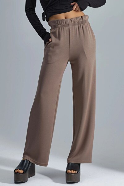 Hiccup Modal Dokulu Lastikli Bel Düz Paça Pantolon Berşan Collection