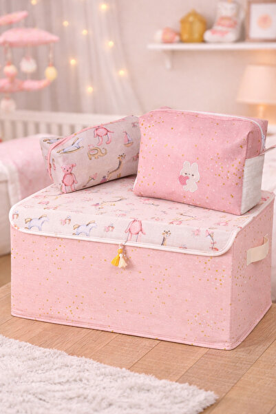 PONÇİK BEBEK Set of 3 Maxi Toy Items and Clothes Collection Boxes & 2-Piece B...