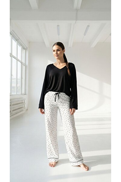 DIVINUS DERİN V YAKA UZUN KOLLU PİJAMA TAKIMI