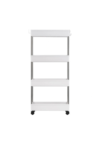 TodayShop Raft mobil cu 4 rafturi și roți pentru baie și bucătărie