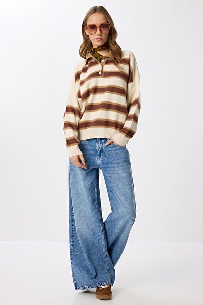 Hiccup ISTANBUL striped sweater with polo collar