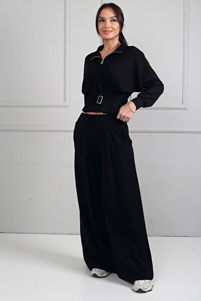 By Saygı Women's Palazzo Pants Double Lycra Set