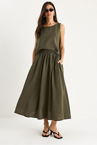 Hiccup Bianco Lucci Modal Strappy Blouse and Elastic Waist Skirt Set