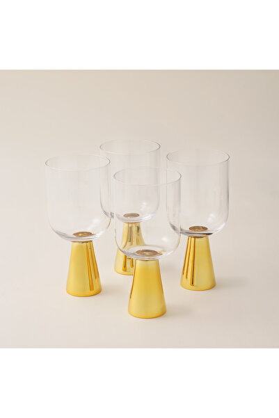 LA MESA 4 pcs juice glass gold bottom 7.4*7.4*16.3 cm