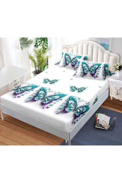 Casa de Vis Fitted sheet with elastic + 2 pillowcases, 160/200, Online, JE-45