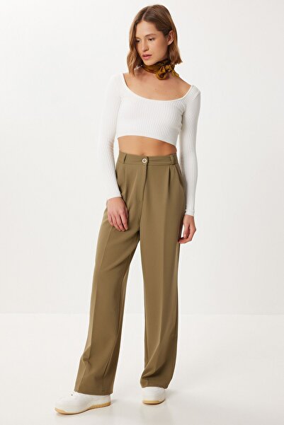 Hiccup Pantaloni palazzo plisați cu talie înaltă, drăguți ISTANBUL