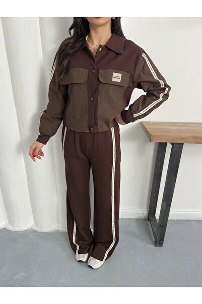 Ekim Store Technical Fabric Label Detailed Striped Double Set