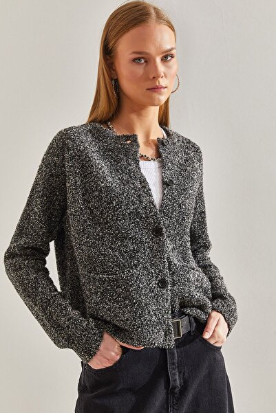 Hiccup Bianco Lucci bouclé cardigan with buttons
