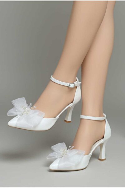 Berush Bride Pantofi de seară cu fundă și mărgele pentru femei