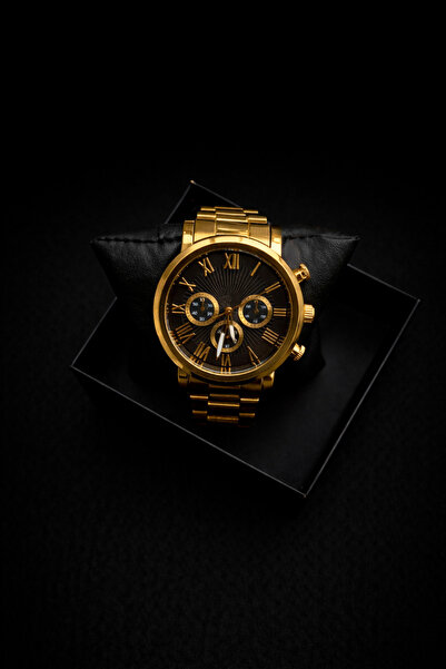 MEKKANMODA Gold Chrono Prestige Erkek Saat
