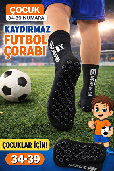 GAZELMANYA Çocuk Futbol Çorabı 1 Çift Çocuk Kaydırmaz Tabanlı Premium Ter Emi...