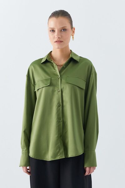 Hiccup Mixray satin shirt with pocket detail