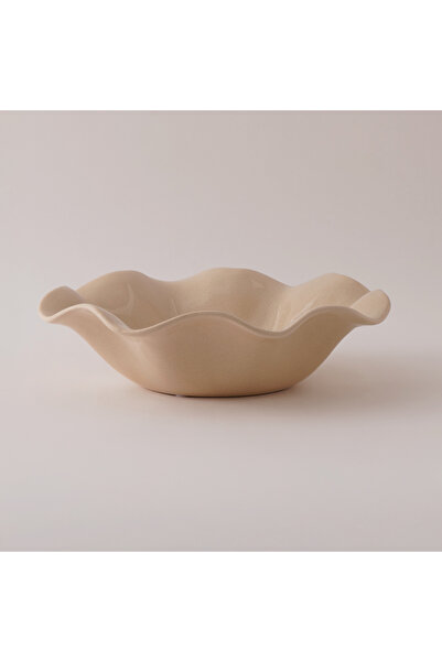 homez طبق سيراميك مزخرف بالورود، بيج، 32 × 31 × 9 سم