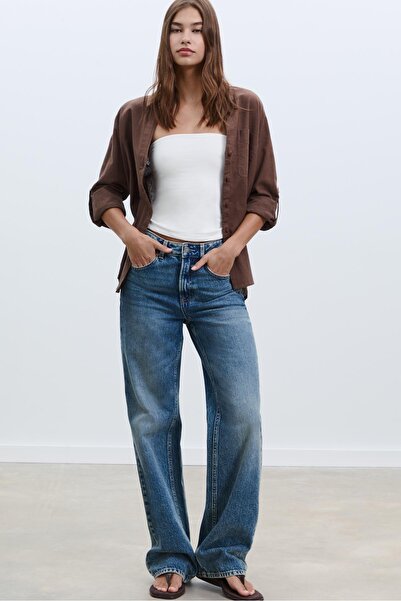 Stradivarius D92 straight fit geniş paça jean