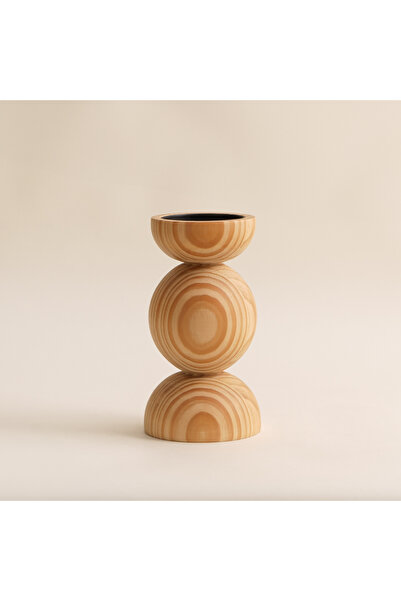 homez حامل شموع خشبي من الراتنج، 13 × 13 × 23.8 سم