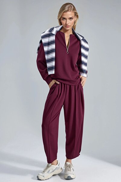 Hiccup Two-Piece Set With Modal Texture And Zipper Collar Bersan Collection