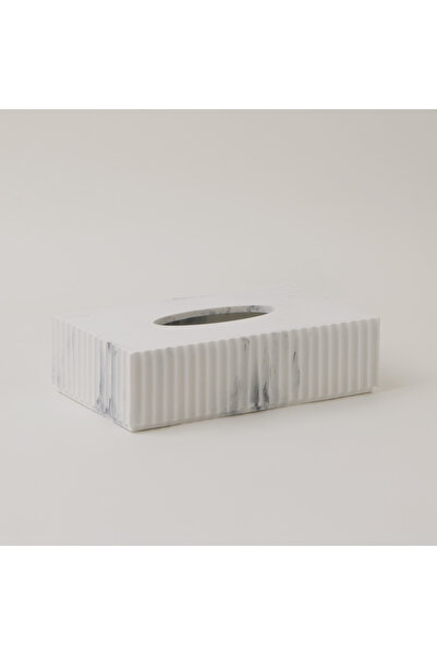 homez polyresin tissue box, white 22*12.2*5.2cm