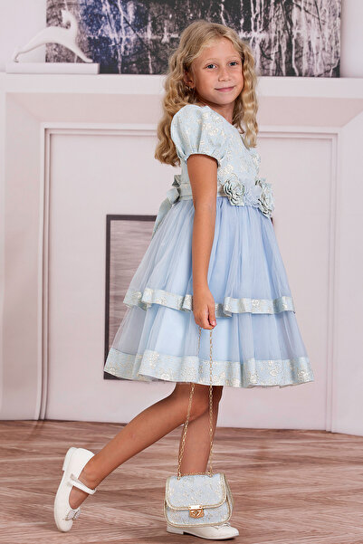 SÜSLÜ PİNK KİDS Girls' Tulle Dress with Bag