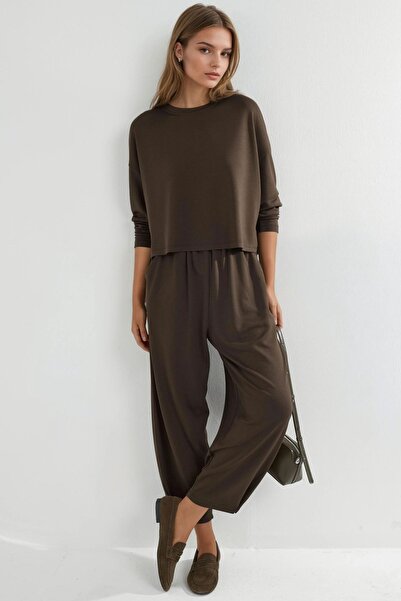 Hiccup Set coordonat cu bluză și pantaloni salwar, cu atingere modal – Colecț...