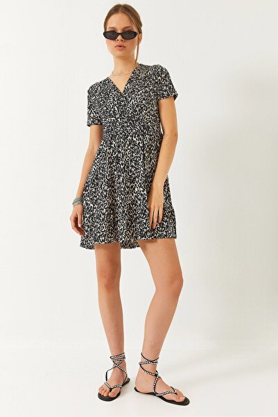 Hiccup Rochie mini cu mânecă scurtă și model cu decolteu înfășurat Bianco Lucci