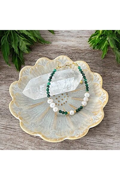 Ezera Etienne Bracelet of Cultured Pearls and Malachite