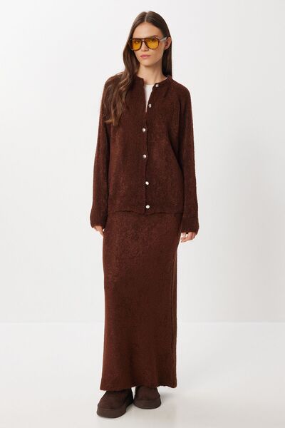 Hiccup Two-Piece Textured Knit Cardigan and Skirt Coord Set – ISTANBUL