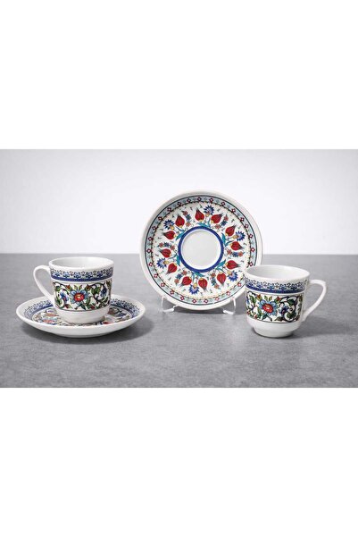 YONCA ART CONCEPT YERLİ ÜRETİM PORSELEN ÇİNİ 2 KİŞİLİK FİNCAN SETİ 80 ML-TÜRK...