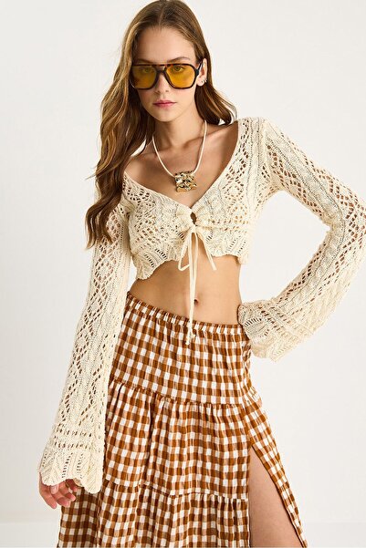 Hiccup LUCCI Knitwear V-Neck Long Sleeve Crop Bolero