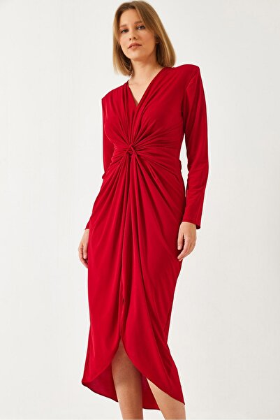 Hiccup Rochie Bianco Lucci din material textil cu decolteu în V și pliuri în ...