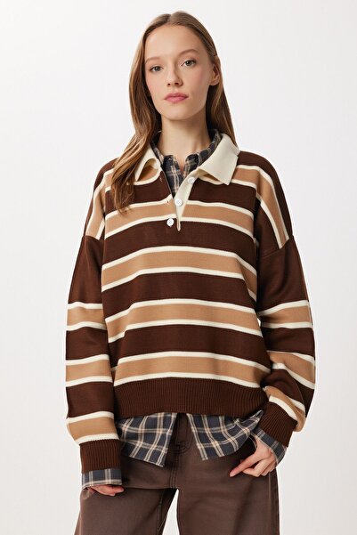 Hiccup ISTANBUL striped sweater with polo collar