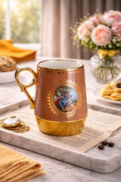 YzHome Acar Colorful Porcelain Gilded Motif Mug 220ml
