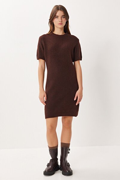 Hiccup ISTANBUL ribbed knit mini dress with round neck