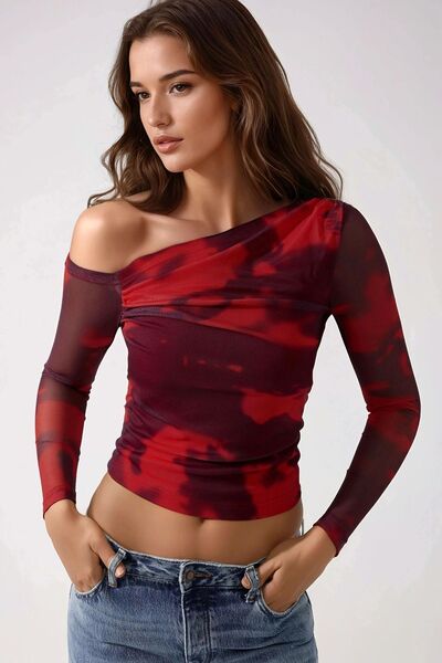 Hiccup Μπλούζα από τούλι με ασύμμετρη λαιμόκοψη